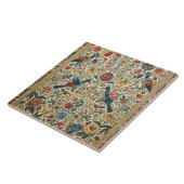 Lebendiger Vintage-Vogel- und Blumengarten Fliese (Seite)