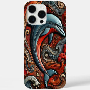 Lebendiger Wanddeko-Delfin iPhone 16 Pro Max Hülle