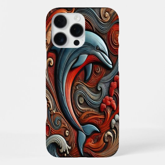 Lebendiger Wanddeko-Delfin iPhone Hülle (Rückseite)