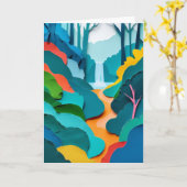 Lebendiger Wasserfall im Wald Karte (Gelbe Blume)