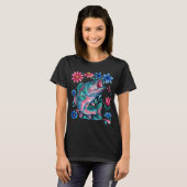 Lebendiger Wasserfarben-Barsch mit farbenfrohen Wi T-Shirt (Vorne ganz)