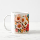 Lebendiger Wasserfarben-Blumen-Kaffeebecher Kaffeetasse (Links)
