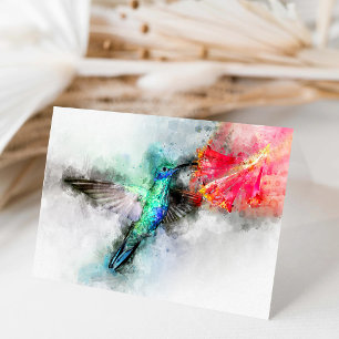 Lebendiger Wasserfarben-Kunst-Blumen Druck mit Kol Dankeskarte