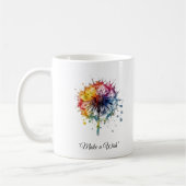 Lebendiger Wasserfarben-Löwenzahn, individuell Kaffeetasse (Links)
