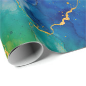 Lebendiger Wasserfarben-Regenbogen mit goldenen Ad Geschenkpapier (Rolleneckpunkt)
