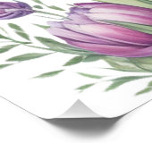 Lebendiger Wasserfarben-Tulpenstrauß Poster (Ecke)