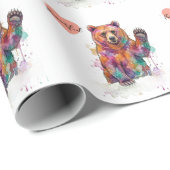 Lebendiger Wasserfarbenbär – "Pawsful" voller Lieb Geschenkpapier (Rolleneckpunkt)