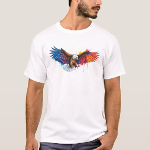 Lebendiger Wasserfarbener Adler mit ausgebreiteten T-Shirt