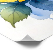 Lebendiger Wasserfarbenstrauß Poster (Ecke)