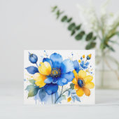 Lebendiger Wasserfarbenstrauß Postkarte (Stehend Vorderseite)