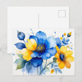 Lebendiger Wasserfarbenstrauß Postkarte (Vorne/Hinten)