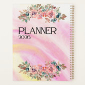 Lebendiger Wasserfarbverlauf und Blumenstrauß Planer (Rückseite)