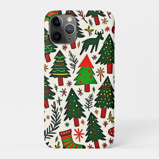 Lebendiger Weihnachtsmuster-Kunstprint Case-Mate iPhone Hülle (Rückseite)