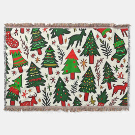 Lebendiger Weihnachtsmuster-Kunstprint Decke