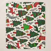 Lebendiger Weihnachtsmuster-Kunstprint Sherpadecke (Vorderseite)