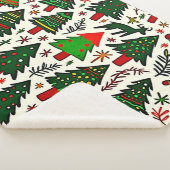 Lebendiger Weihnachtsmuster-Kunstprint Sherpadecke (3/4)