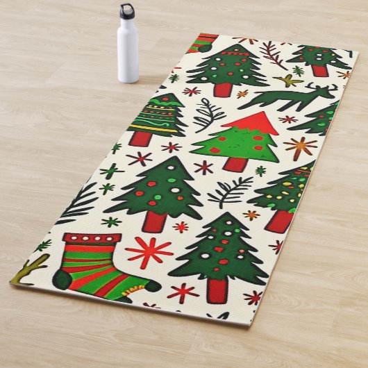 Lebendiger Weihnachtsmuster-Kunstprint Yogamatte (Beispiel)