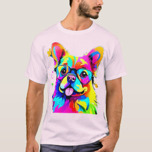 Lebendiger Welpe: Abstrakte Hundekunst T-Shirt