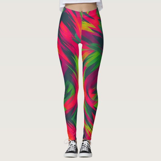 Lebendiger Whirl - Neon Energy Leggings (Vorderseite)