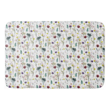 Lebendiger Wildblumen-Badezimmerteppich