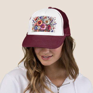 Lebendiger Wildblumengarten Blumiger Farbiger Somm Truckerkappe
