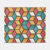 Lebendiges 3D-Würfel-Optik-Illusionsmuster Fleecedecke (Vorderseite (Horizontal))