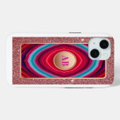 Lebendiges abstraktes Achatmuster mit Glitter Case-Mate iPhone Hülle (Rückseite (Horizontal))