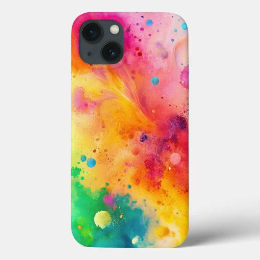 Lebendiges abstraktes Aquarell-Spritzmuster Case-Mate iPhone Hülle (Rückseite)