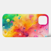 Lebendiges abstraktes Aquarell-Spritzmuster Case-Mate iPhone Hülle (Rückseite (Horizontal))