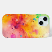 Lebendiges abstraktes Aquarell-Spritzmuster Case-Mate iPhone Hülle (Rückseite (Horizontal))