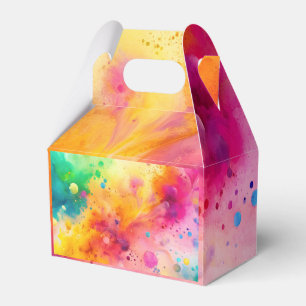 Lebendiges abstraktes Aquarell-Spritzmuster Geschenkschachtel