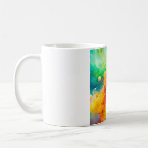 Lebendiges abstraktes Aquarell-Spritzmuster Kaffeetasse