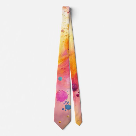 Lebendiges abstraktes Aquarell-Spritzmuster Krawatte (Vorderseite)