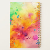 Lebendiges abstraktes Aquarell-Spritzmuster Planer (Rückseite)