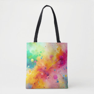 Lebendiges abstraktes Aquarell-Spritzmuster Tasche