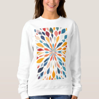 Lebendiges abstraktes Blumen-Burst-Muster Sweatshirt