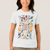 Lebendiges abstraktes Blumen-Burst-Muster Tri-Blend Shirt (Vorderseite)
