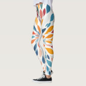 Lebendiges abstraktes Blumen-Explosion-Muster Leggings (Links)