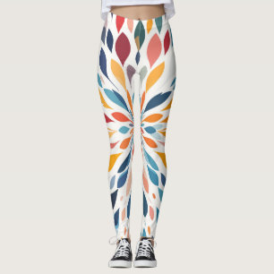 Lebendiges abstraktes Blumen-Explosion-Muster Leggings