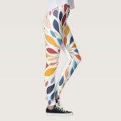 Lebendiges abstraktes Blumen-Explosion-Muster Leggings (Rechts)