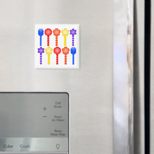 Lebendiges abstraktes Blumenmuster-Magnet Magnet
