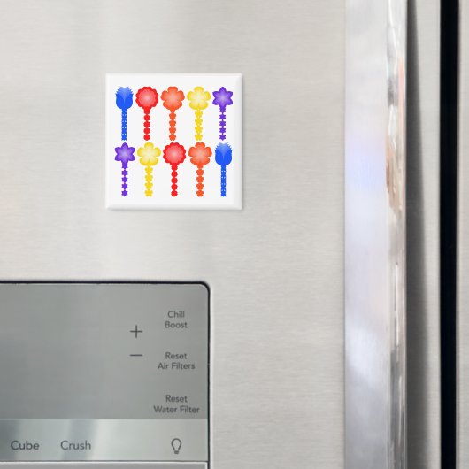 Lebendiges abstraktes Blumenmuster-Magnet Magnet (In Situ (Kühlschrank))
