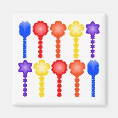 Lebendiges abstraktes Blumenmuster-Magnet Magnet (Vorne)