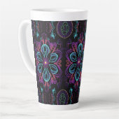 Lebendiges abstraktes Blumenmuster Milchtasse (Linke Ecke)