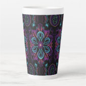 Lebendiges abstraktes Blumenmuster Milchtasse (Vorderseite)