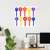 Lebendiges abstraktes Blumenmuster-Quadratposter Poster (Heimbüro)