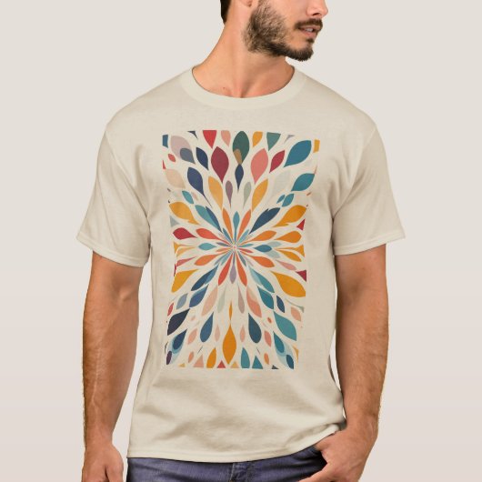 Lebendiges abstraktes Blumenmuster T-Shirt (Vorderseite)