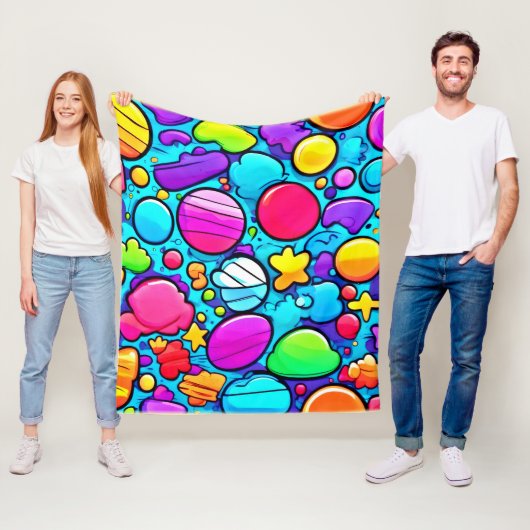 Lebendiges abstraktes Candyland Fleecedecke (Beispiel)