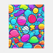 Lebendiges abstraktes Candyland Fleecedecke (Vorderseite)