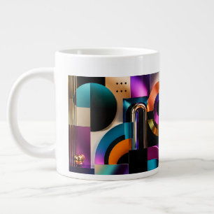 Lebendiges abstraktes Design mit geometrischen For Jumbo-Tasse